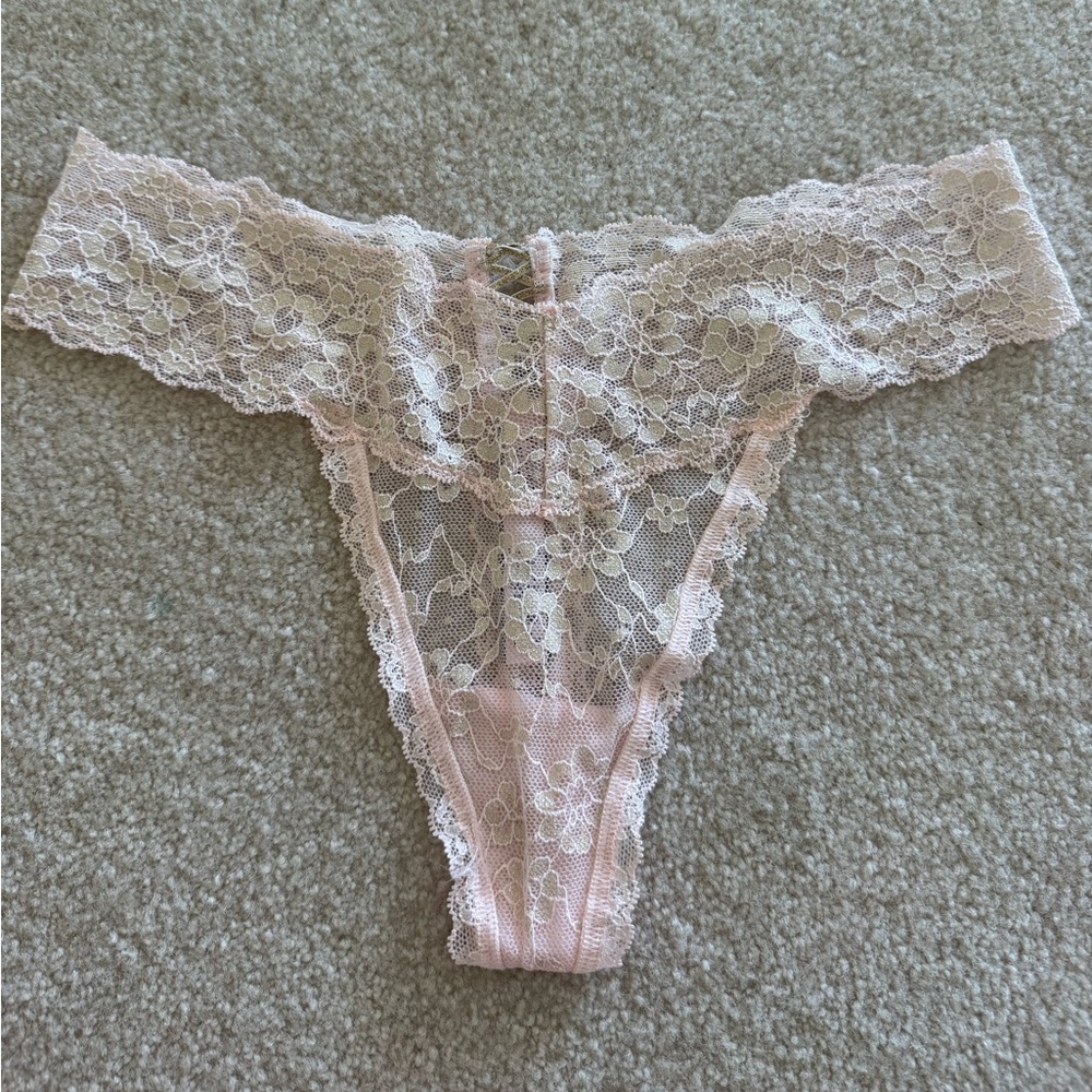 Victoria's Secret Lace Thong in Light Pink